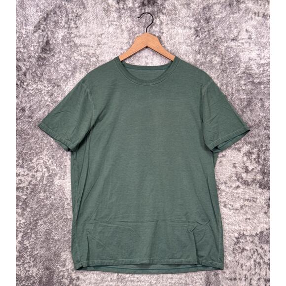 Lululemon Shirt Large Mens Washed Green Crewneck Short Sleeve - Picture 1 of 7
